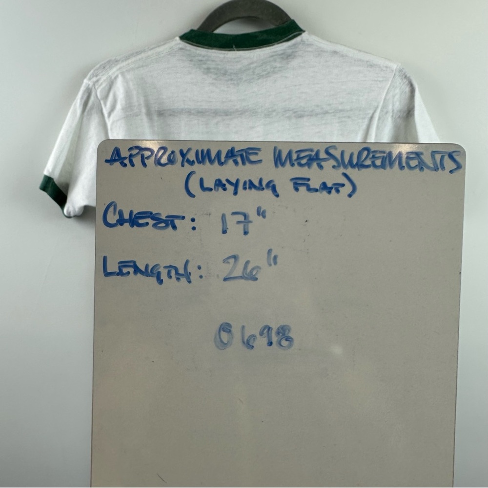 Vintage Meadowlands Ringer Tee T-Shirt Medium Green White - Picture 7 of 7